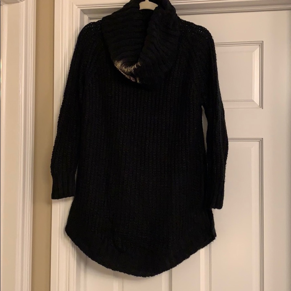 Black Tunic Cowl Sweater